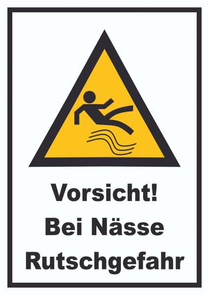 Vorsicht Bei Nässe Rutschgefahr Schild