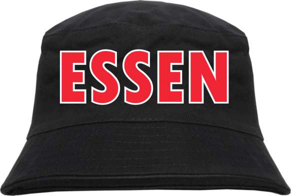 Essen Fischerhut Blockschrift rot weiss