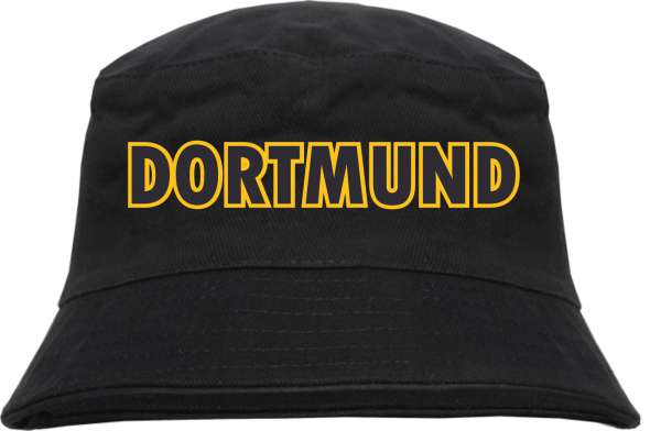 Dortmund Fischerhut Blockschrift schwarz gelb