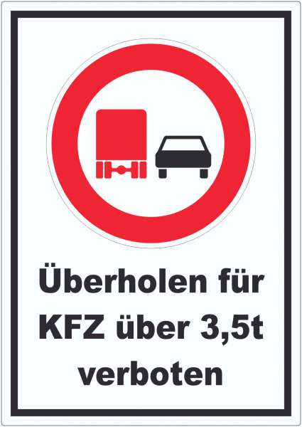 Überholverbot KFZ über 3,5t Aufkleber