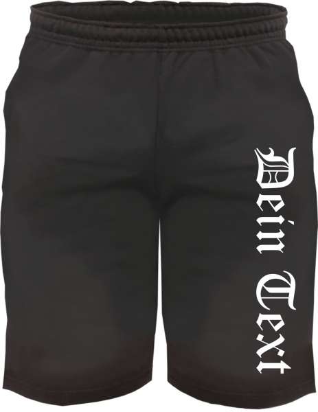 Individuelle Sweatshort - altdeutsch gerade - Wunschtext Druck - Kurze Hose