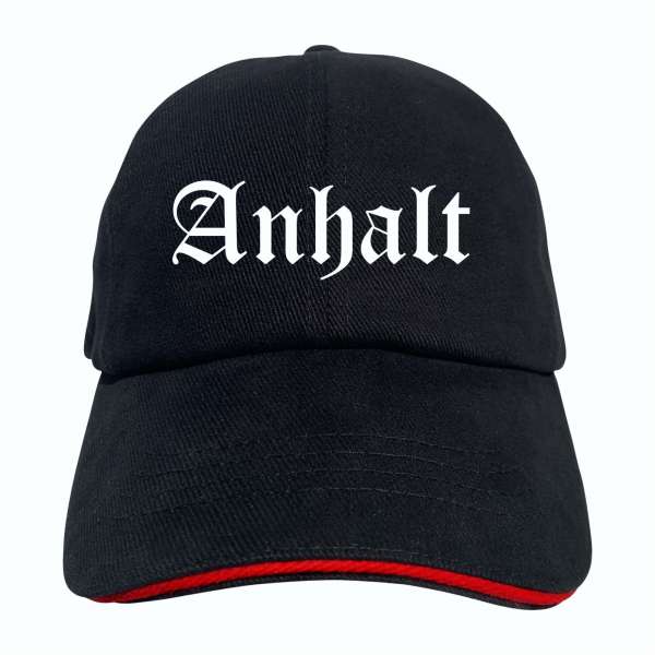 Anhalt Cappy - Altdeutsch bedruckt - Schirmmütze - Schwarz-Rotes Cap