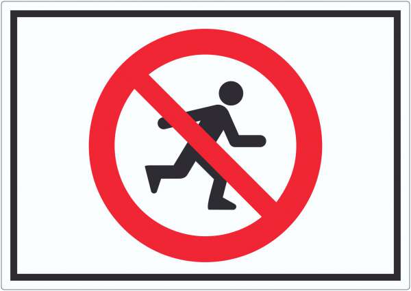 Laufen und Rennen verboten Aufkleber Symbol
