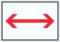 Richtungspfeil rechts und links Aufkleber waagerecht rot weiss schwarz Pfeil Richtungspfeil rechts und links Aufkleber waagerecht rot weiss schwarz Pfeil