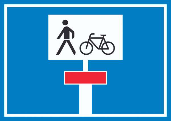 Sackgasse Radverkehr Fußgänger erlaubt Symbol Schild
