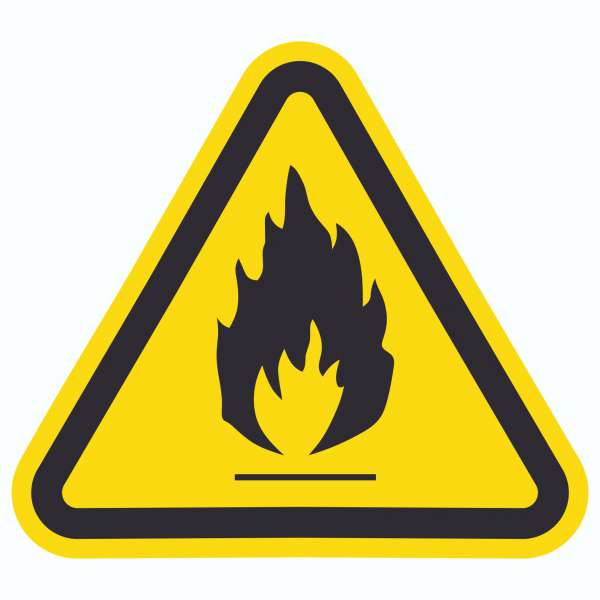 Vorsicht Feuergefährliche Stoffe Aufkleber Dreieck