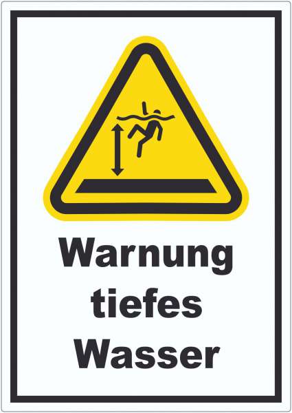 Aufkleber Warnung tiefes Wasser