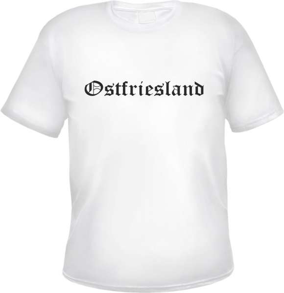 Ostfriesland Herren T-Shirt - Altdeutsch - Weißes Tee Shirt
