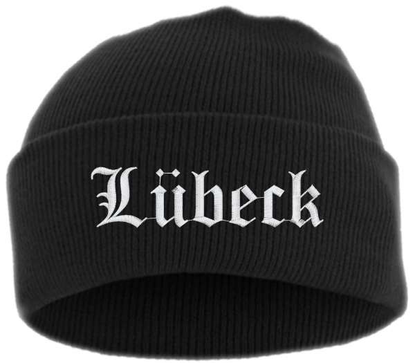 Lübeck Umschlagmütze - Altdeutsch - Bestickt - Mütze mit breitem Umschlag