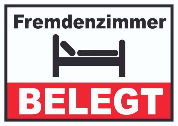 Fremdenzimmer BELEGT Schild Zimmer BELEGT