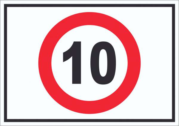 Tempo 10 km/h Geschwindigkeitsbegrenzung Aufkleber Symbol