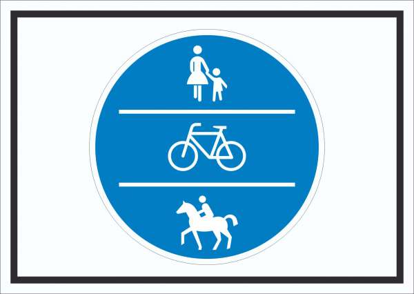 Schild Geh-, Rad- und Reitweg Symbol