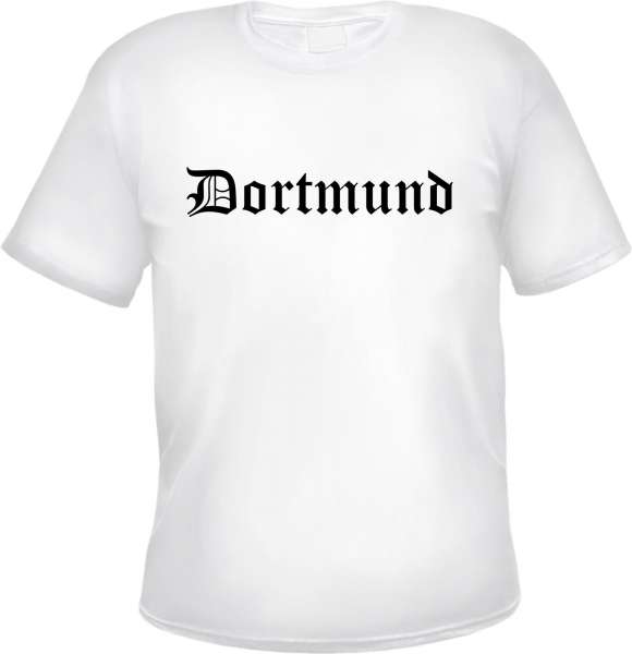 Dortmund Herren T-Shirt - Altdeutsch - Weißes Tee Shirt