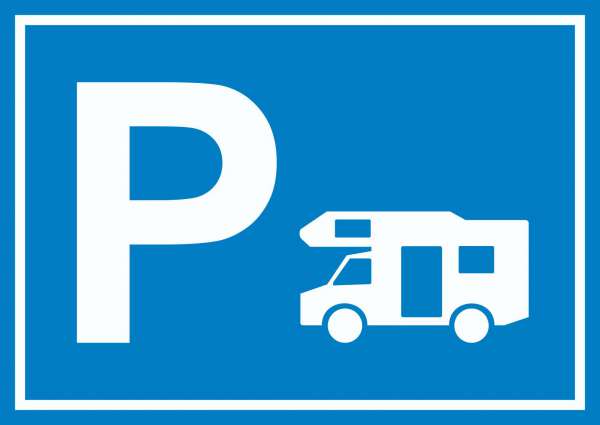 Wohnmobil Parkplatz Schild waagerecht