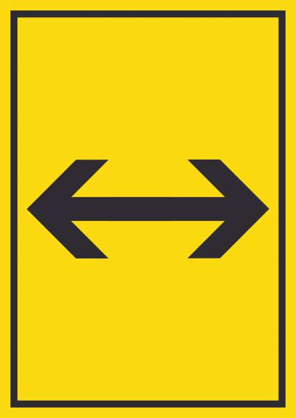 Richtungspfeil rechts links Schild hochkant schwarz gelb Pfeil