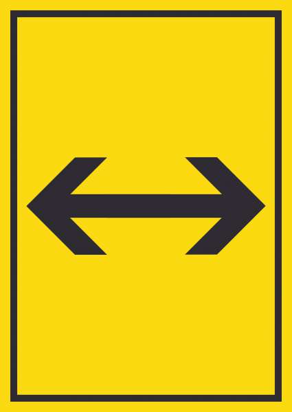 Richtungspfeil rechts links Schild hochkant schwarz gelb Pfeil