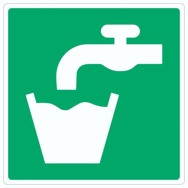 Trinkwasser Symbol Aufkleber Quadrat