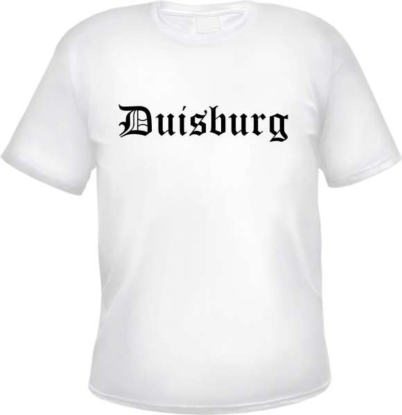 Duisburg Herren T-Shirt - Altdeutsch - Weißes Tee Shirt
