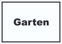 Garten Schild mit Text Blumen Rasen waagerecht Garten Schild mit Text Blumen Rasen waagerecht