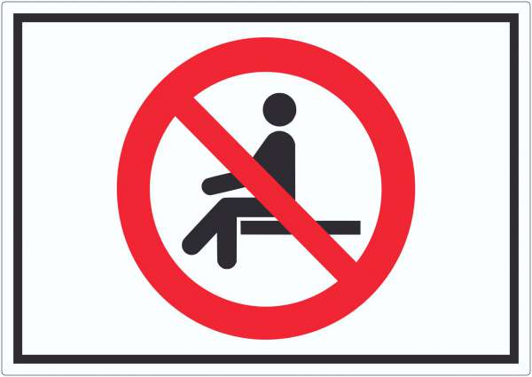 Sitzen verboten Symbol Aufkleber