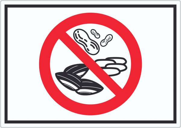Nüsse und Kerne essen verboten Aufkleber Symbol