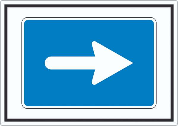 In Pfeilrichtung fahren rechts Symbol Aufkleber