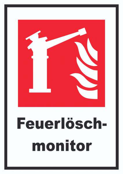 Feuerlöschmonitor Schild