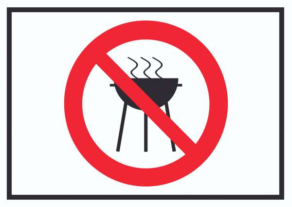 Grillen verboten Symbol Schild