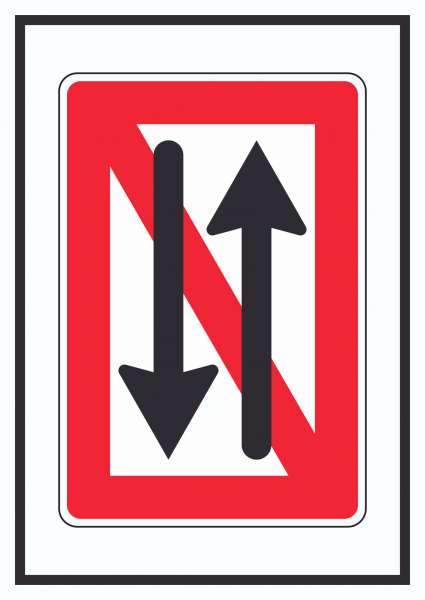 Begegnen und überholen verboten Symbol