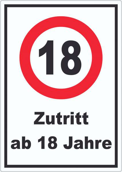 Zutritt ab 18 Jahre Aufkleber