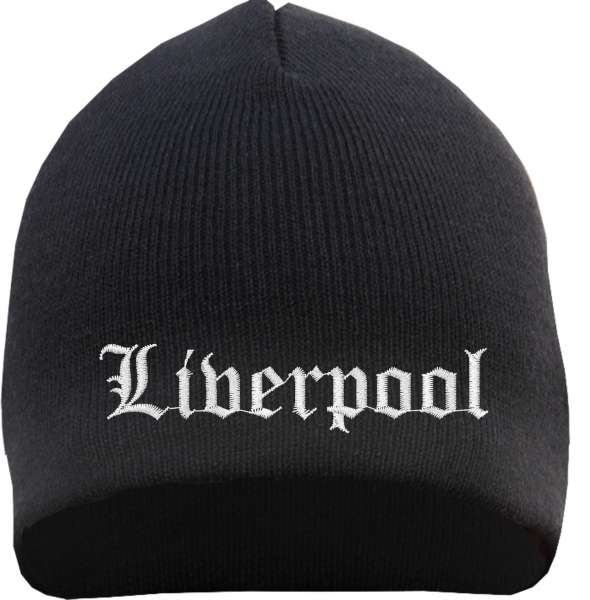 Liverpool Beanie Mütze - Altdeutsch - Bestickt - Strickmütze Wintermütze