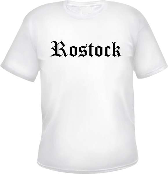 Rostock Herren T-Shirt - Altdeutsch - Weißes Tee Shirt