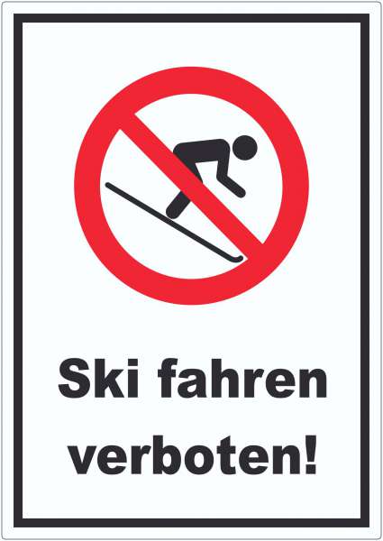 Ski fahren verboten Aufkleber
