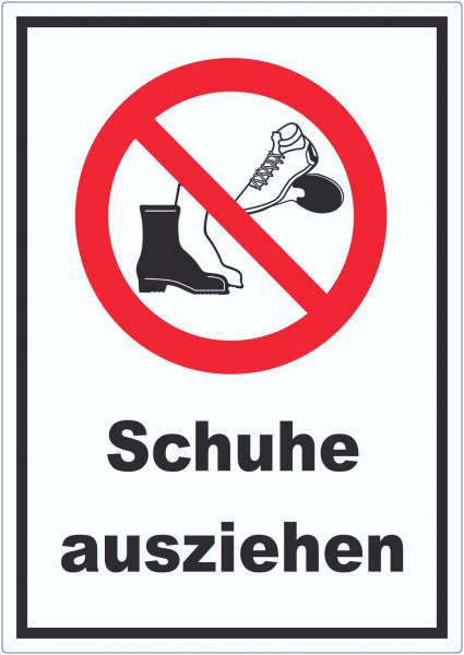 Schuhe ausziehen Aufkleber Symbol