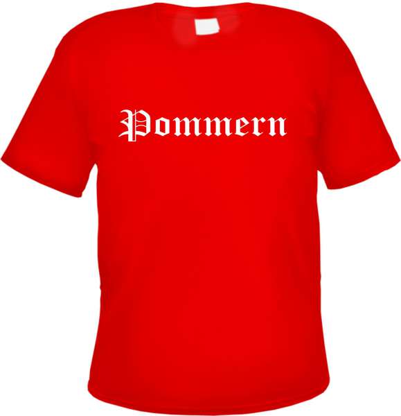 Pommern Herren T-Shirt - Altdeutsch - Rotes Tee Shirt