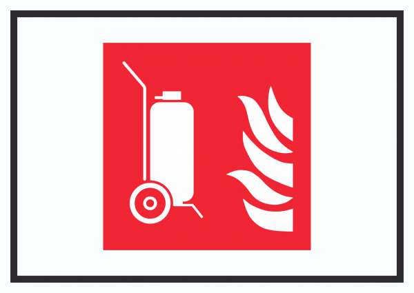 Fahrbarer Feuerlöscher Symbol Schild