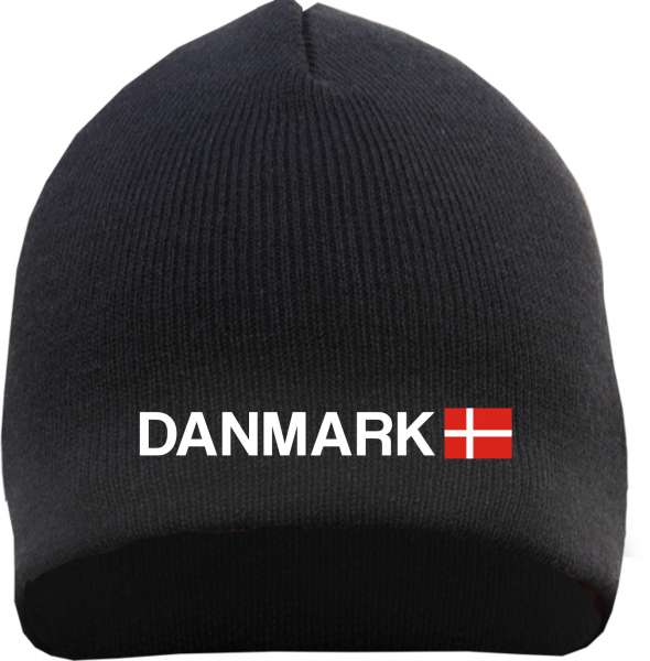 Danmark Beanie Mütze - Bestickt - Strickmütze Wintermütze