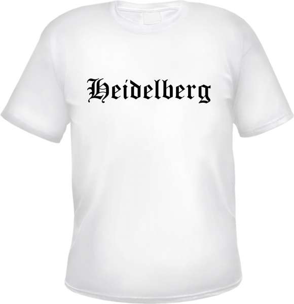 Heidelberg Herren T-Shirt - Altdeutsch - Weißes Tee Shirt