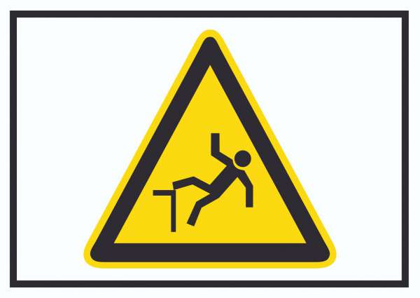 Vorsicht Absturzgefahr Symbol Schild