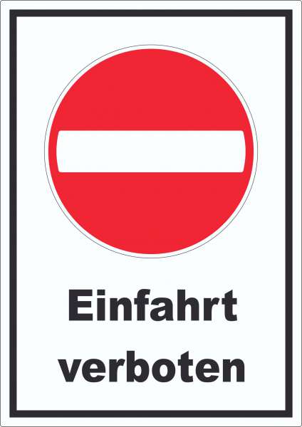 Einfahrt verboten Aufkleber Einbahnstrasse