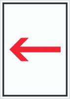 Richtungspfeil links Aufkleber hochkant rot weiss schwarz Pfeil Richtungspfeil links Aufkleber hochkant rot weiss schwarz Pfeil