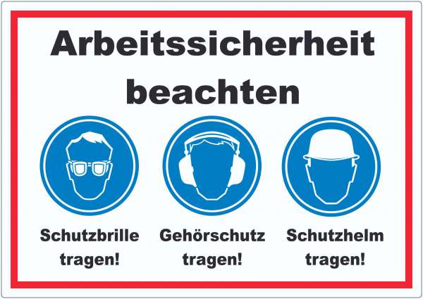 Arbeitssicherheit Augen Ohren Kopf Aufkleber