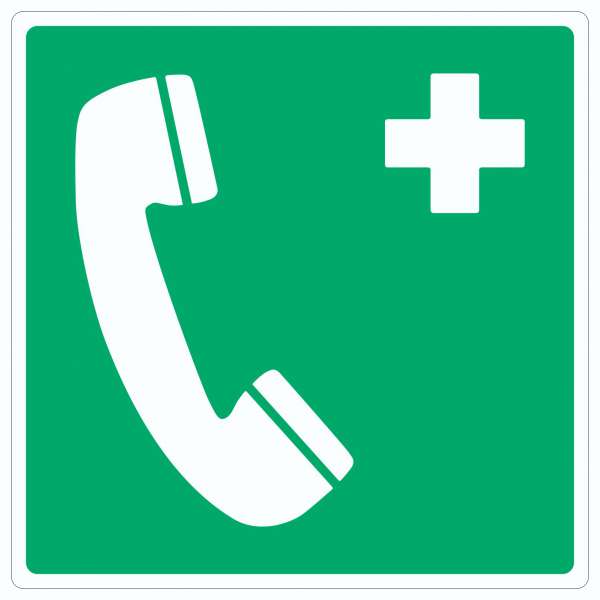 Notruftelefon Symbol Aufkleber Quadrat