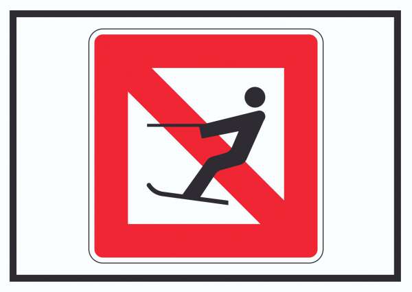 Wasserskilaufen verboten! Symbol