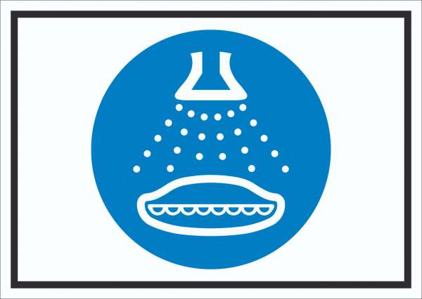Wassersprühanlage einschalten beim Aussetzvorgang Symbol Schild