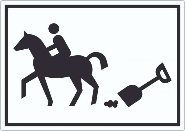 Bitte abäppeln Symbol Aufkleber Pferde Reitplatz