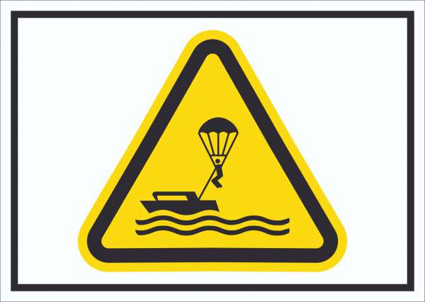 Schild Warnung Parasailing Symbol