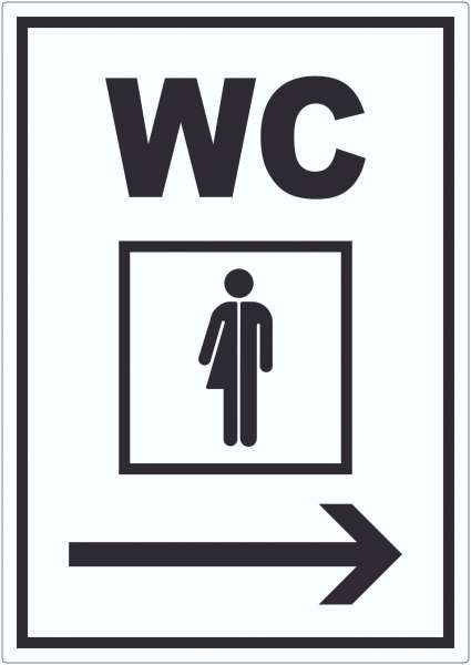 WC Transgender mit Pfeil nach rechts Aufkleber