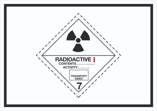 Schild radioaktive Stoffe Symbol Radioactive I-WEISS