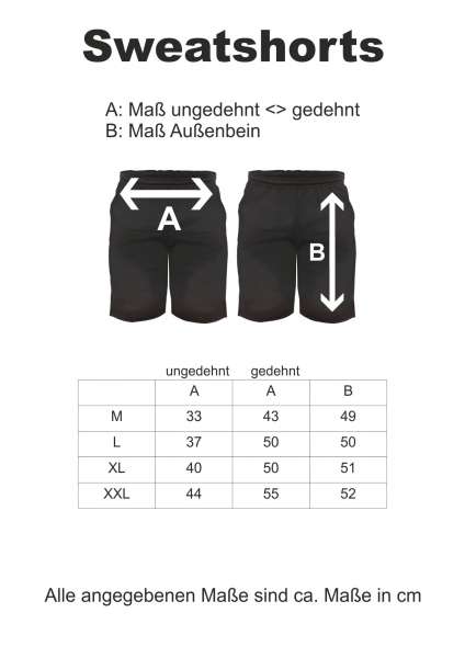 Münster Sweatshorts - Altdeutsch bedruckt - Kurze Hose Shorts